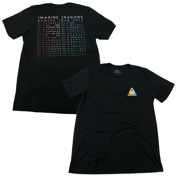 Imagine Dragons Evolve Tour 2017 Size L Black Tee (Retail $40) - Picture 1 of 5